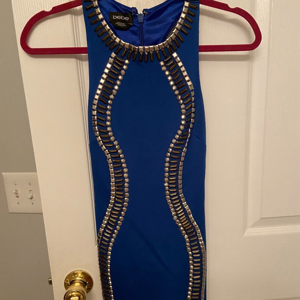 Bebe Blue Beaded Dress
